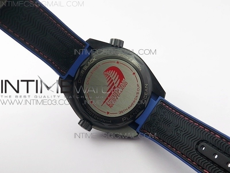 Planet Ocean 45.5mm ETNZ "Deep Black" Real Ceramic VSF 1:1 Best Edition on Black Nylon Strap A8906 Super Clone